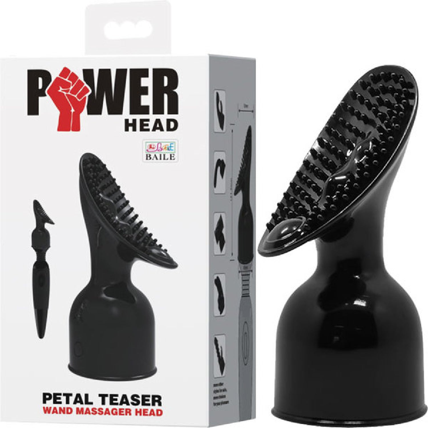 Petal Teaser Wand Massager Head (Black)  - Club X