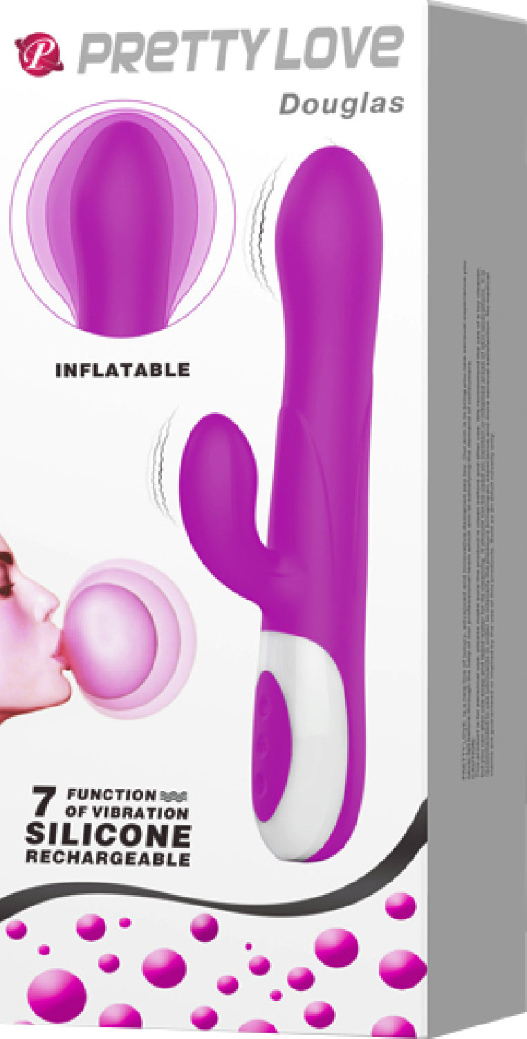 Pretty Love Dempsey Inflatable Rechargeable Rabbit Vibrator(Purple)  - Club X