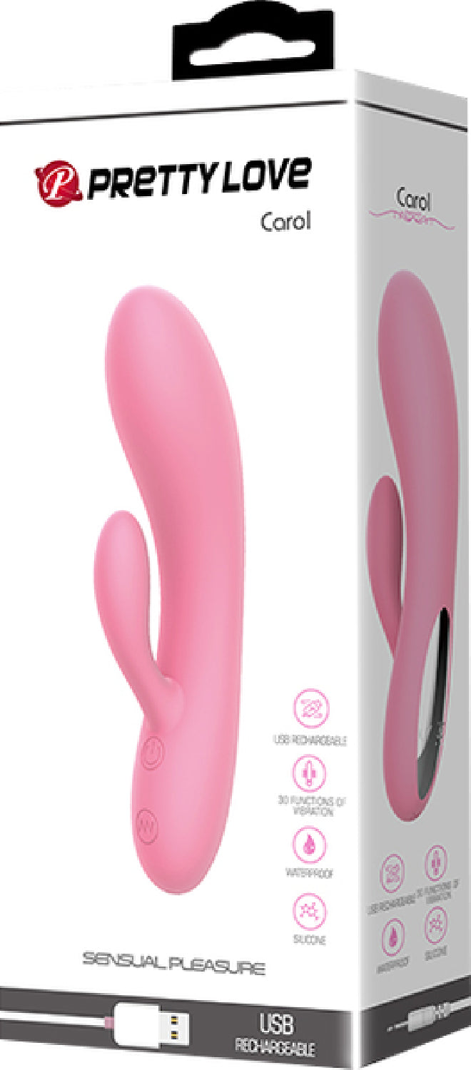 Rechargeable Carol Rabbit Vibrator (Pink)  - Club X