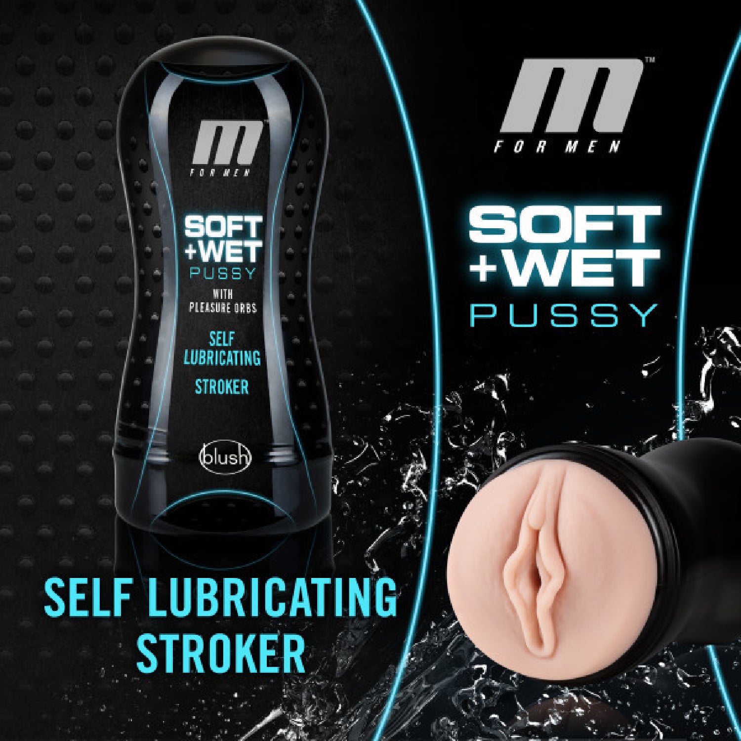 Soft And Wet - Pussy With Pleasure Orbs - Self Lubricating Stroker Cup  - Club X