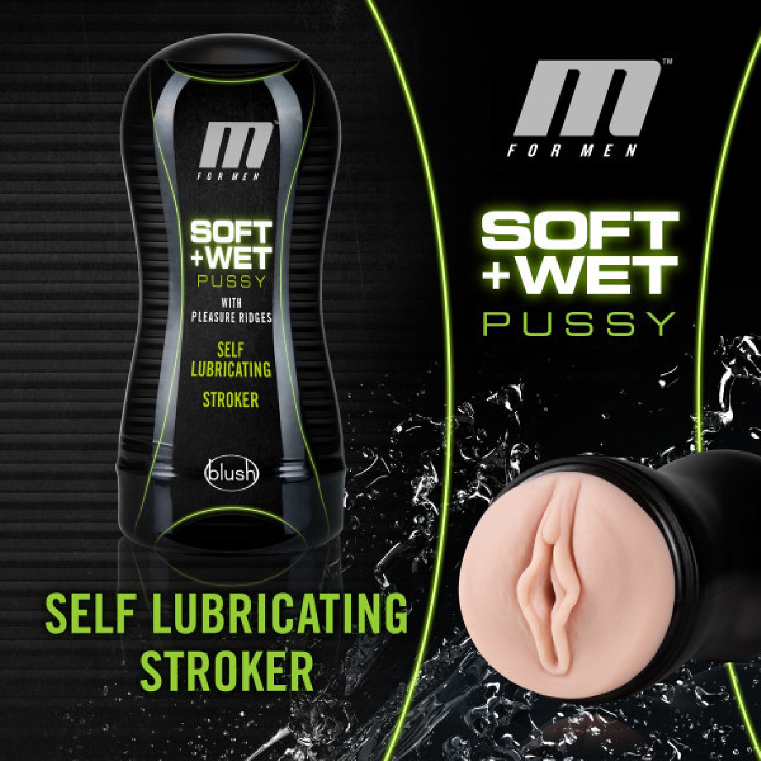 Soft And Wet - Pussy With Pleasure Ridges - Self Lubricating Stroker Cup  - Club X