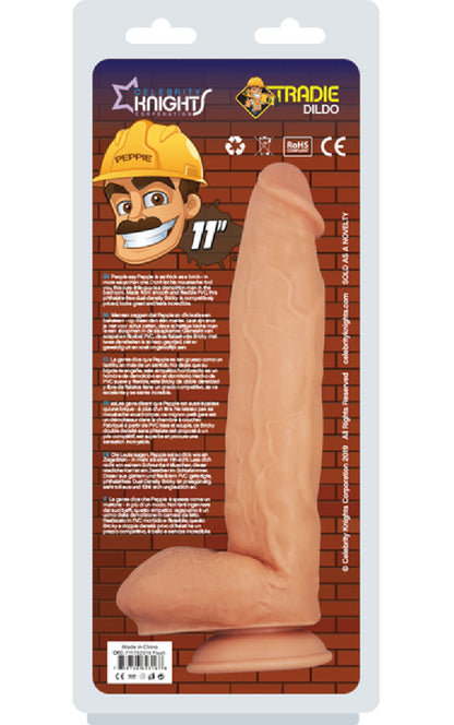 Tradie Dildo - Peppie 11" Flesh With Suction Cup  - Club X