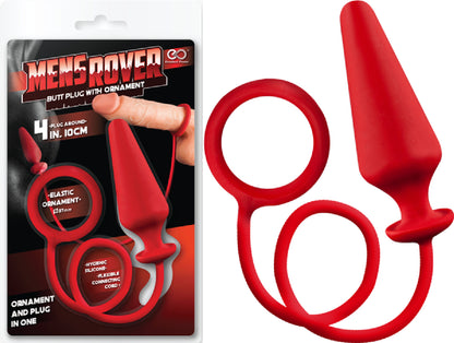 Mens Rover 4" Butt Plug with Ornament (Red)  - Club X