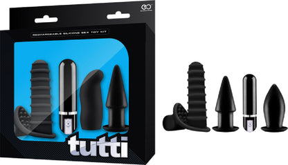 Tutti Rechargeable Sex Toy Kit (Black)  - Club X