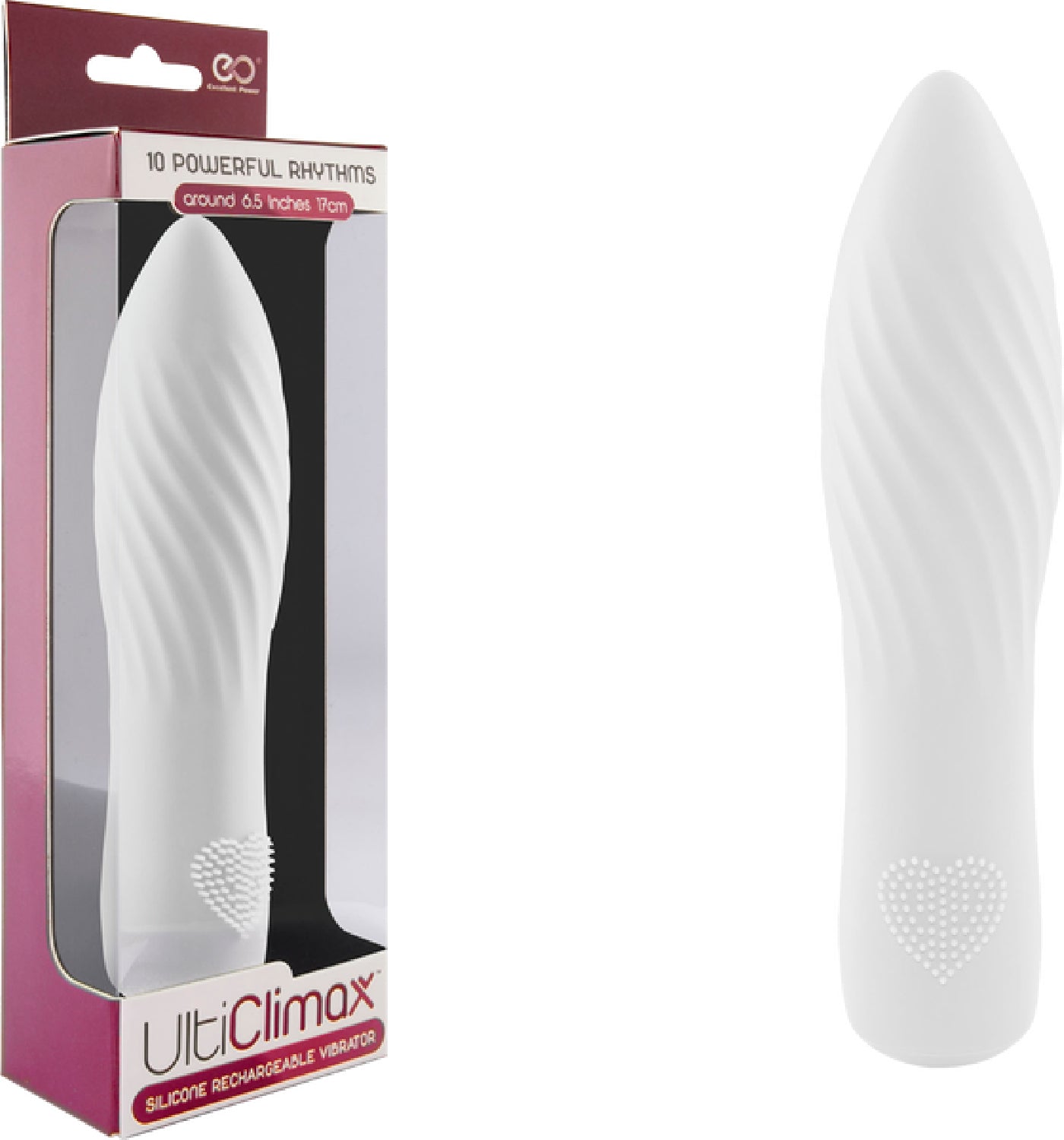 Silicone Rechargeable Vibrator Heart White - Club X