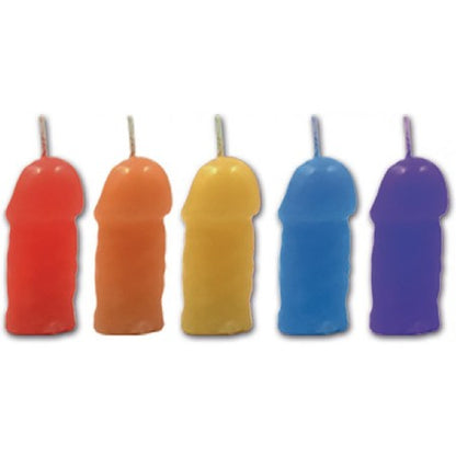 Rainbow Pecker Party Candles 5Pk  - Club X