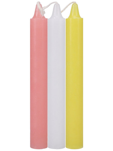 Japanese Drip Candles 3 Pack Pink White Yellow  - Club X