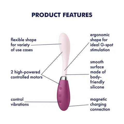 Satisfyer G-Spot Flex 3 Vibrator - Grey  - Club X