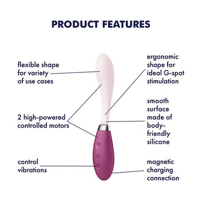 Satisfyer G-Spot Flex 3 Vibrator - Grey  - Club X
