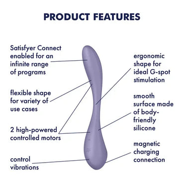 Satisfyer G-Spot Flex 5 - Lilac App Control Multivibrator  - Club X