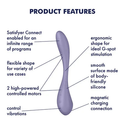 Satisfyer G-Spot Flex 5 - Lilac App Control Multivibrator  - Club X