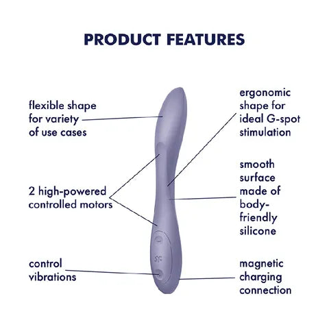 Satisfyer G-Spot Flex 2 Vibrator - Purple  - Club X