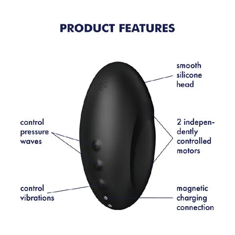 Satisfyer Vulva Lover 3 Vibrator - Black  - Club X