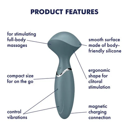 Satisfyer Mini Wand-er Vibrator - Grey  - Club X