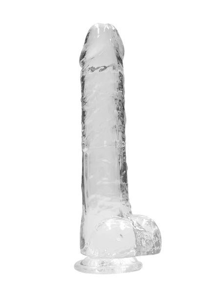 Realrock Realistic Dildo With Balls 10" / 25.4 cm Transparent  - Club X