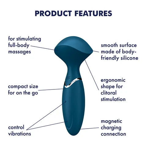 Satisfyer Mini Wand-er Vibrator - Grey  - Club X