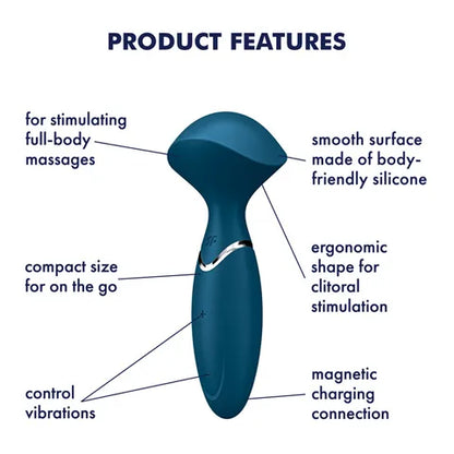 Satisfyer Mini Wand-er Vibrator - Grey  - Club X