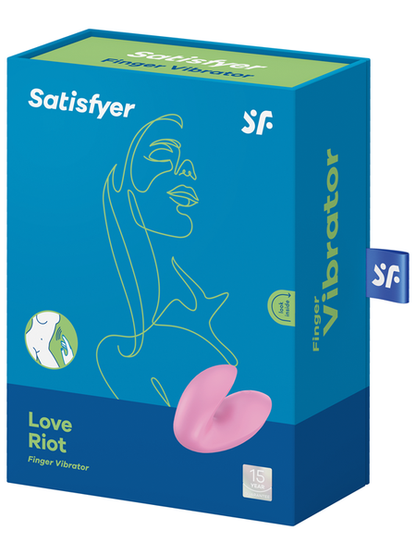 Satisfyer Love Riot Finger Vibrator Stimulator - Pink  - Club X