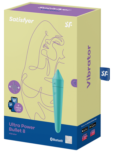 Satisfyer Ultra Power Bullet 8 Incl. Bluetooth And App Powerful Vibrator - Turquoise  - ClubX