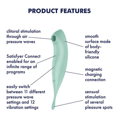 Satisfyer Twirling Pro+ App Control  Vibrator - Dark Red  - Club X