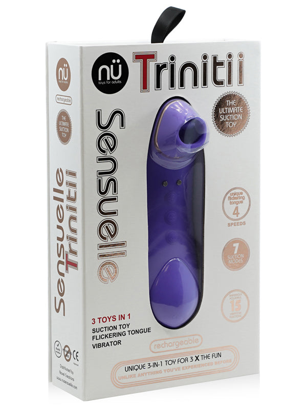 Nu Sensuelle Trinitii Clitoral Sucking Toy Tongue Vibrator Ultra Violet - Club X