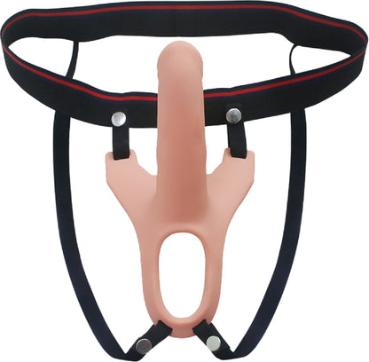 Silicone Curved 6.7" Dong Hollow Strap-On (Flesh)  - Club X
