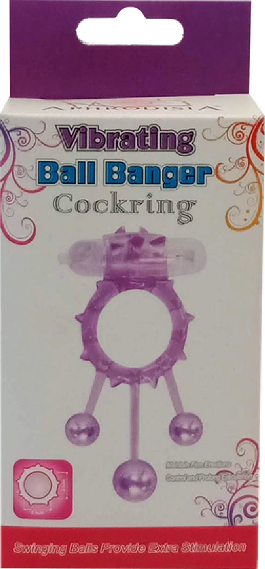 Vibrating Ball Banger Cockring Pink - Club X