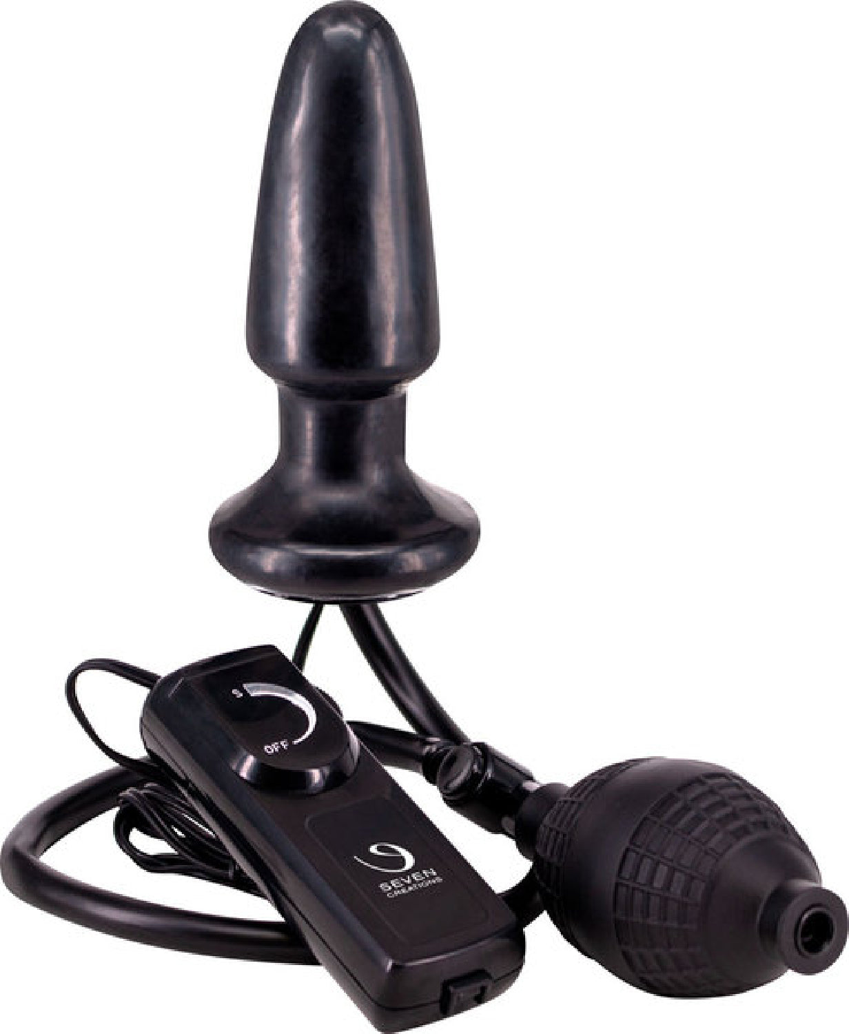 Fanny Hill'S Inflatable And Vibrating Butt Plug With Hand Pump (Black)  - Club X