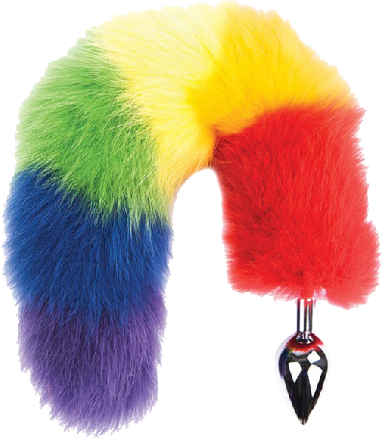 Rainbow Foxy Tail Butt Plug  - Club X