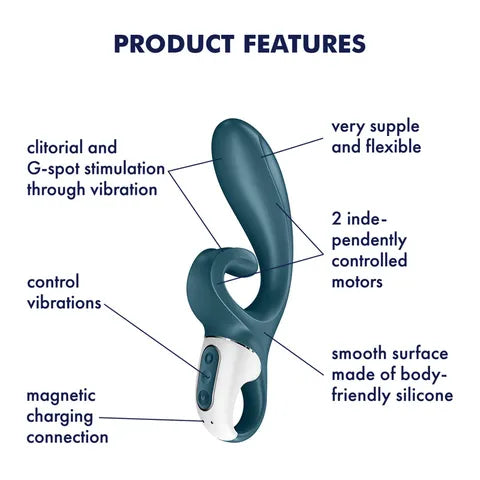 Satisfyer Hug Me Rabbit Vibe App Control - Turquoise  - Club X