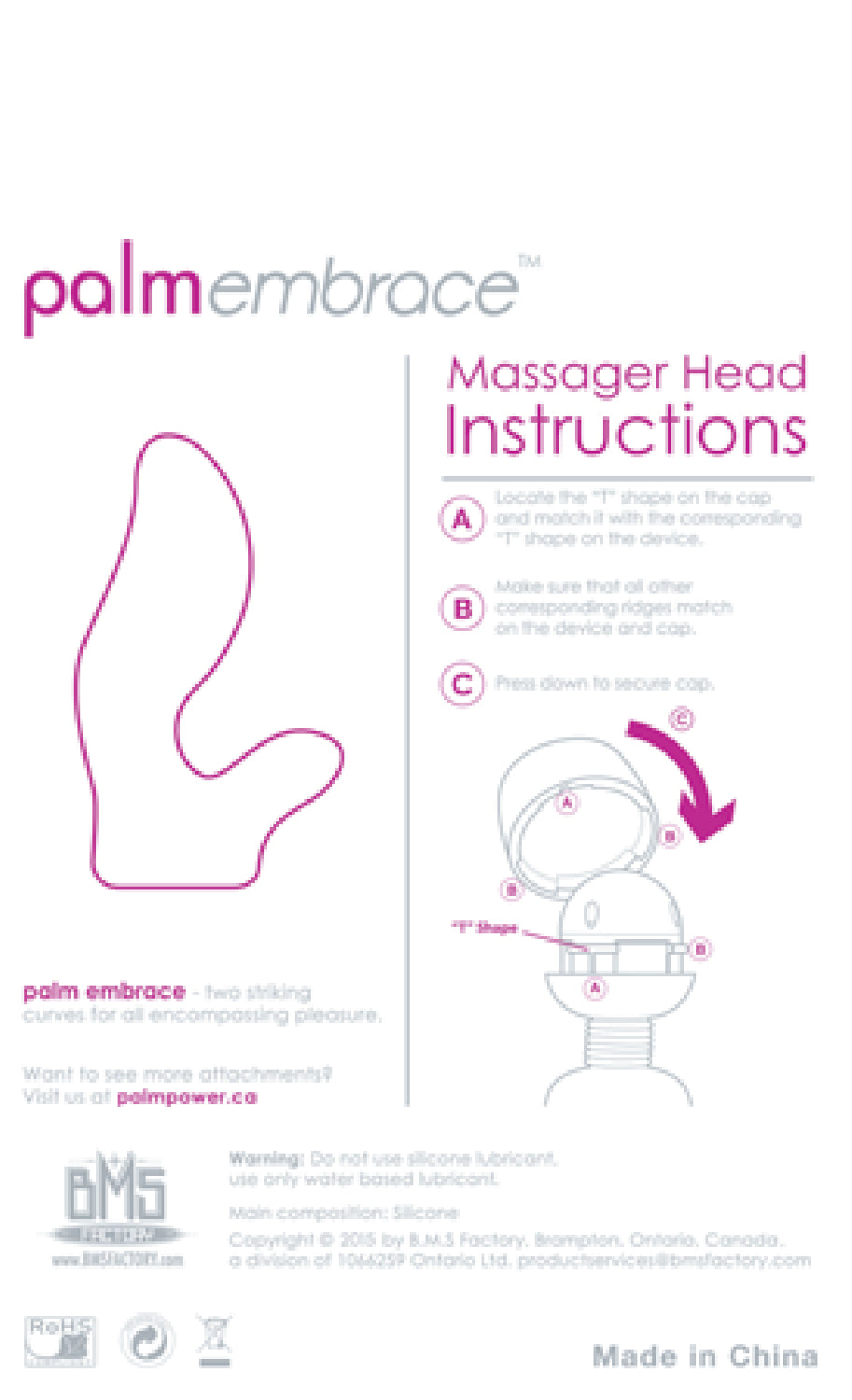 Palmembrace Head Attachment (For Use With Palmpower)  - Club X
