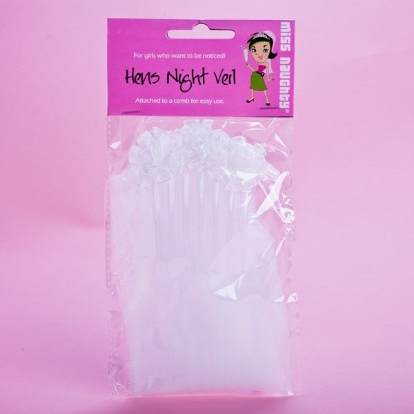 Miss Naughty Hens Party Comb & Veil  - Club X