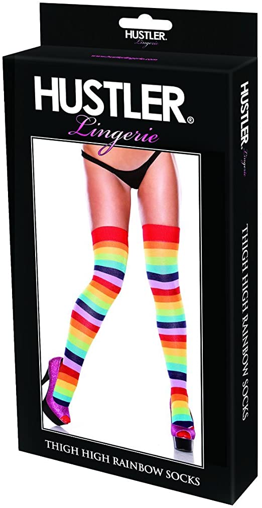 Hustler Lingerie Thigh High Rainbow Socks  - Club X