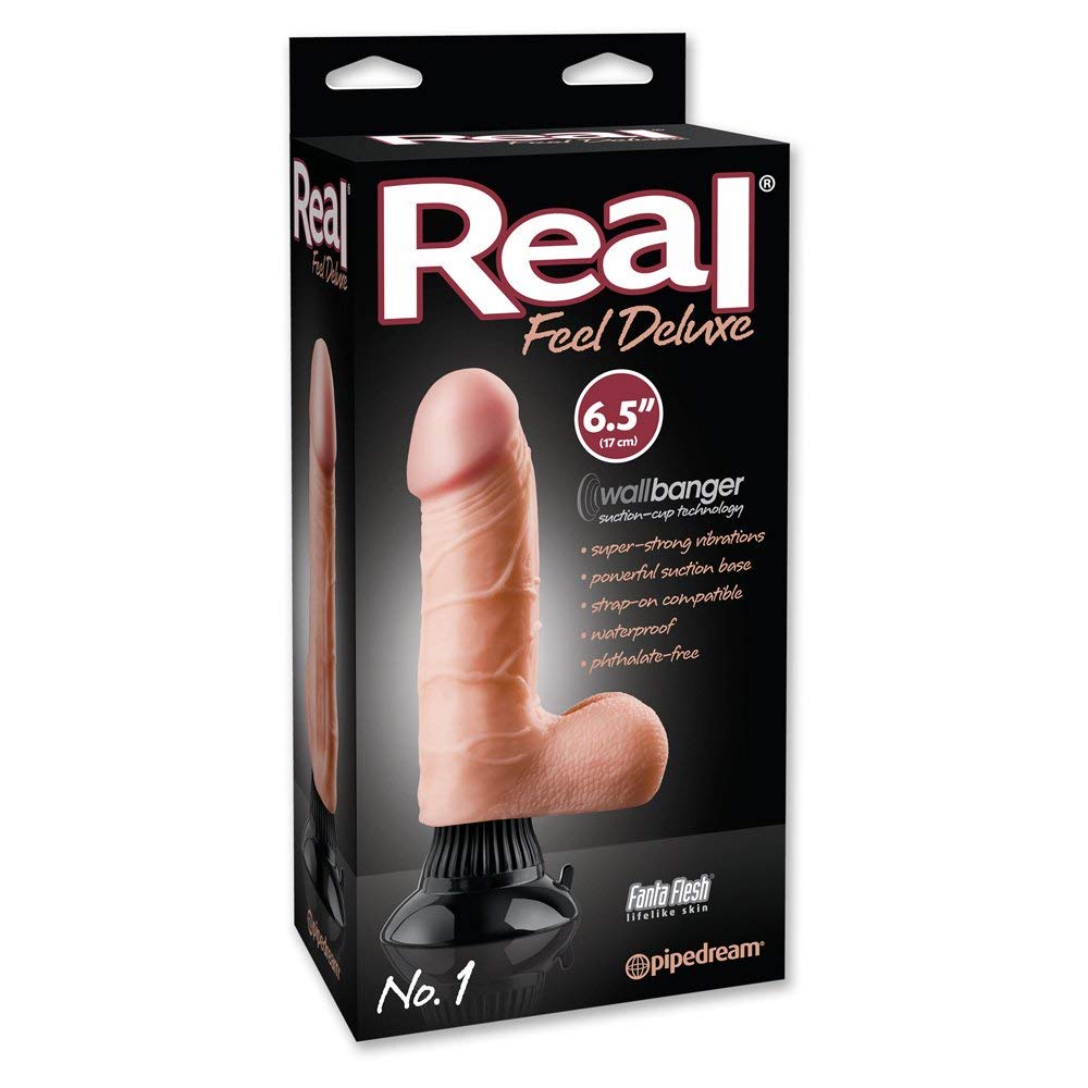 Real Feel Deluxe No. 1 Vibrating 6.5" Dildo  - Club X