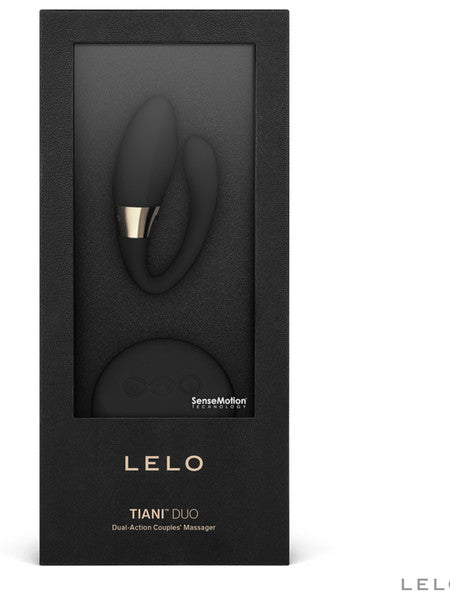 Lelo Tiani Duo Powerful Vibrator Dual Sensation Couples Massager Suit All Body Shape - Black  - Club X