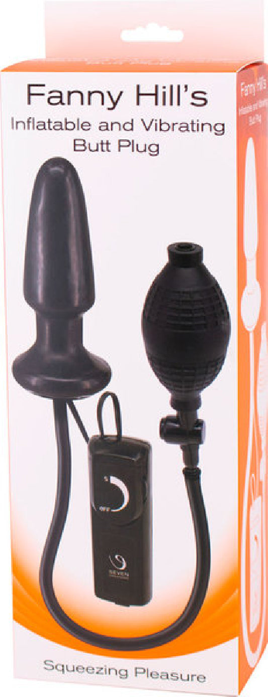 Fanny Hill's Inflatable and Vibrating Butt Plug with Hand Pump (Black) Default Title - Club X
