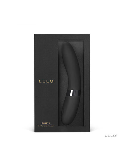 Lelo Elise 2 Powerful Vibrations Vibrator Personal Massager Stronger Stimulation - Black  - Club X