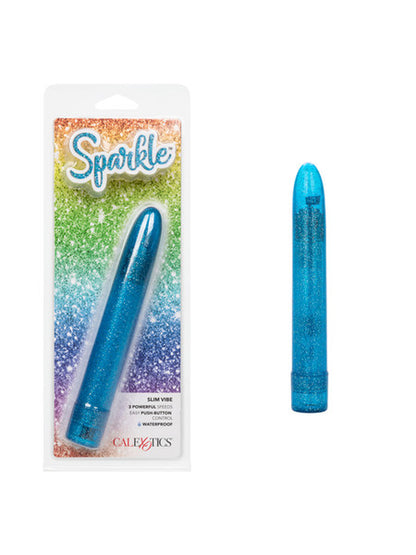 Sparkle Slim Vibe Massager Vibrator Blue - Club X