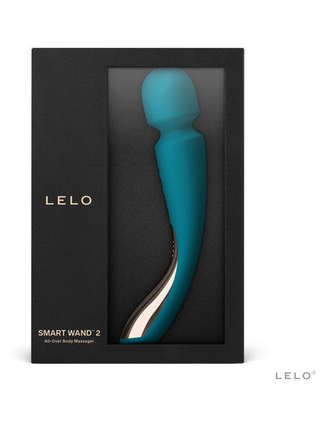 Lelo Smart Wand 2 Medium Luxurious Full Body Powerful Wand Massager Vibrator - Black  - Club X