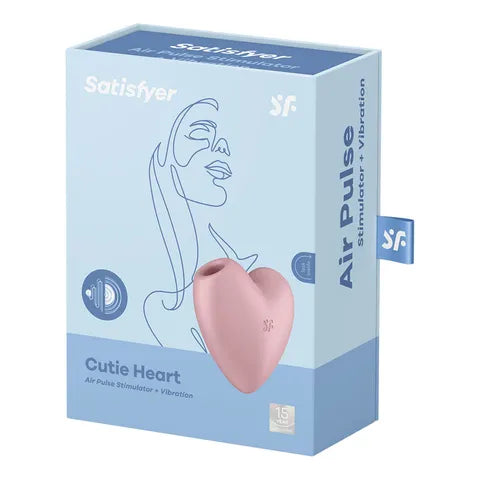 Satisfyer Cutie Heart Air Pulse - Light Red  - Club X
