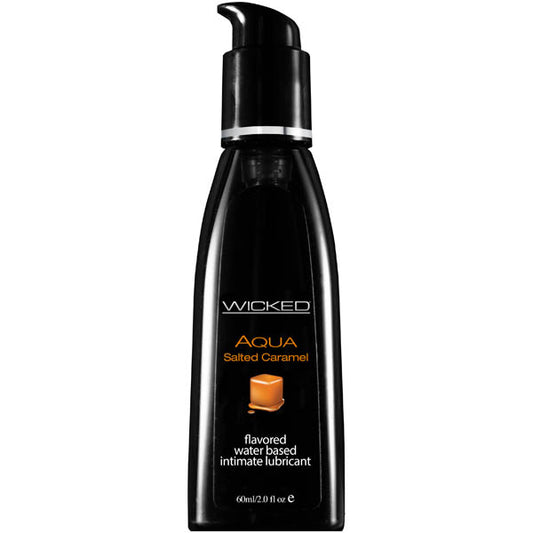 Wicked Aqua Salted Caramel Flavored Water Based Intimate Lubricant 60Ml  - Club X