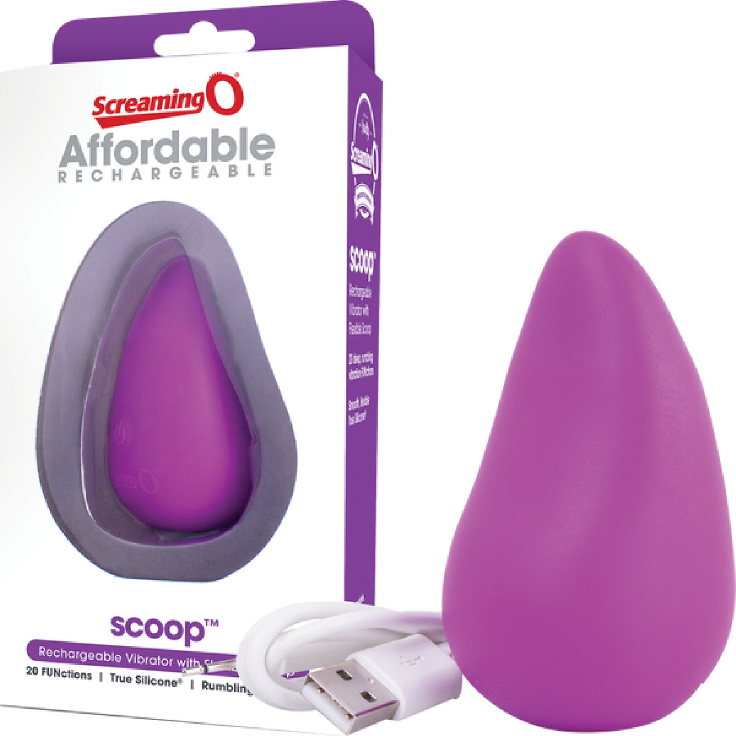 Screaming O Scoop Rechargeable Massager Vibrator Purple - Club X