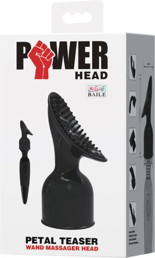 Petal Teaser Wand Massager Head (Black) Default Title - Club X