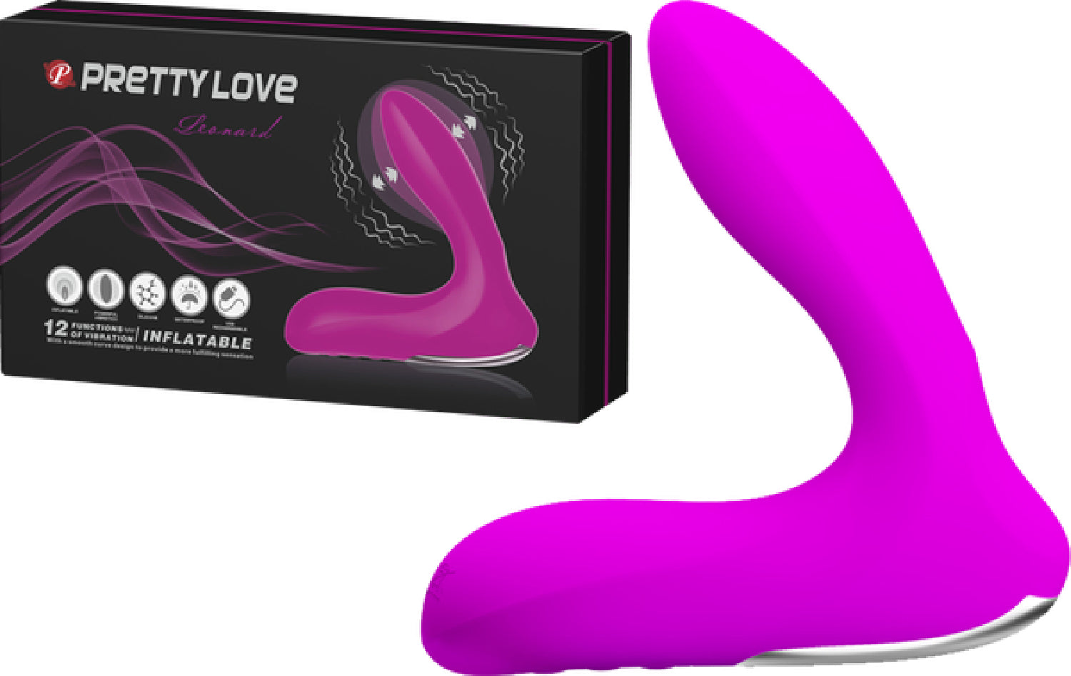 Pretty Love Rechargeable Leonard Anal Inflatable Stimulator Purple - Club X