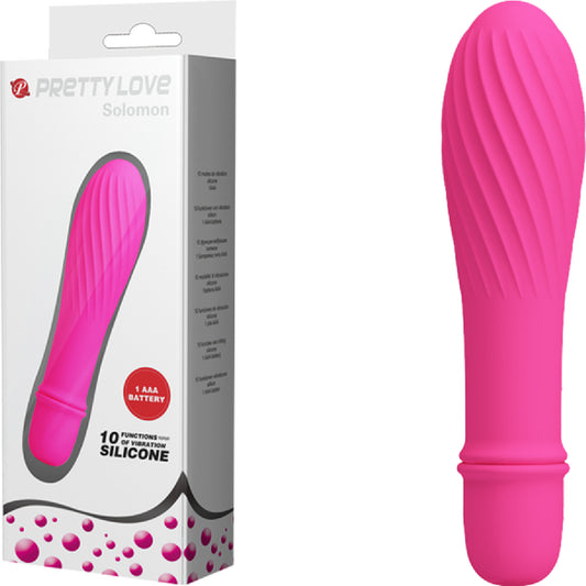 Pretty Love Solomon Silicone 10 Function Vibrator Dark Pink - Club X