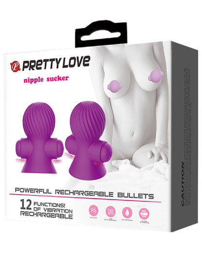 Pretty Love Nipple Vibrating Sucker (Purple) Default Title - Club X