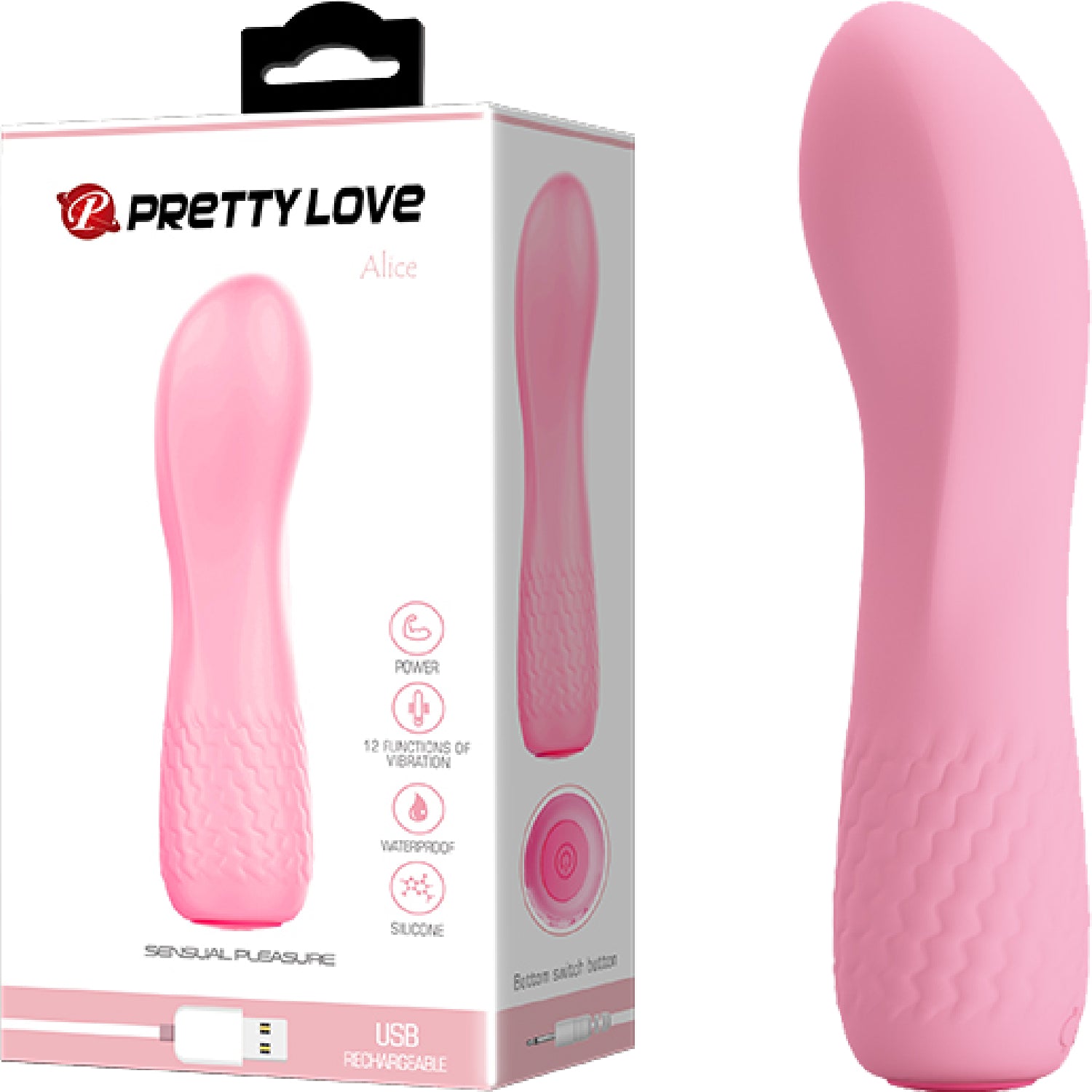 Pretty Love Rechargeable Alice Vibrator Light Pink - Club X