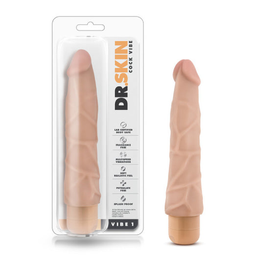 skin Dr. Cock Vibe 1 - 9" Vibrating Cock (Beige) Default Title - Club X
