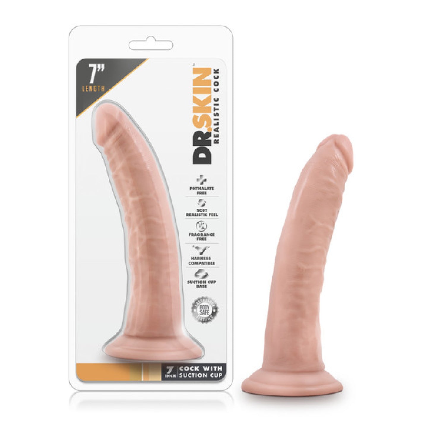 Dr. Skin 7" Realistic Cock With Suction Cup Default Title - Club X