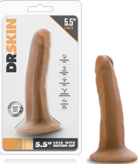 5.5 Inch Cock With Suction Cup (Mocha) Default Title - Club X